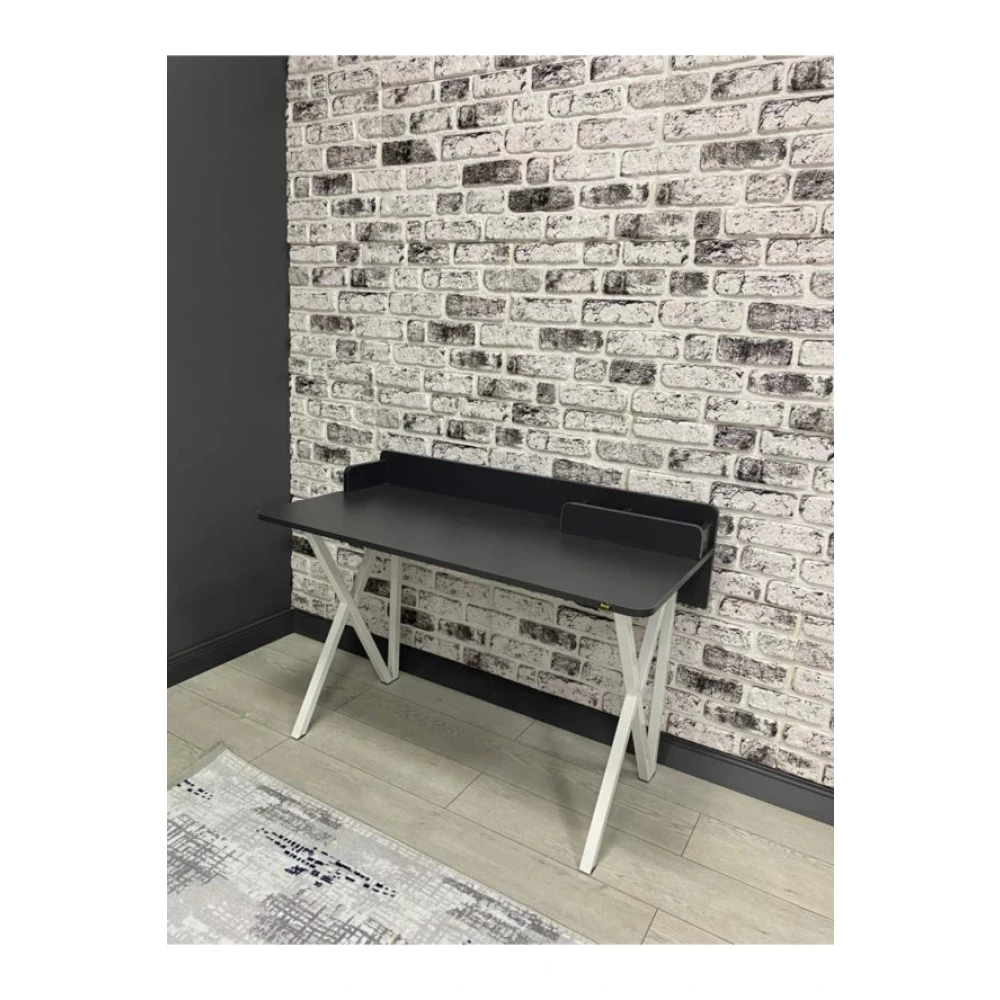 Hey Moduler Mobilya Gunes Antrasit Gri Calisma Masasi Bilgisayar Ofis Masasi Metal Beyaz Ayakli Kalemlik 120 Cm Çalışma Masası Fiyatı