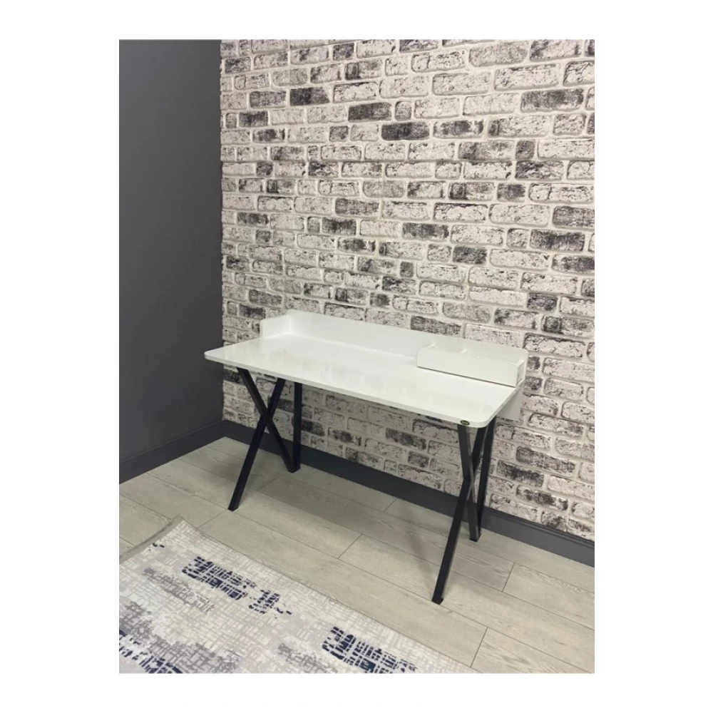 Hey Moduler Mobilya Gunes Beyaz Calisma Masasi Bilgisayar Ofis Masasi Metal Siyah Ayakli Kalemlik 120 Cm Çalışma Masası Fiyatı