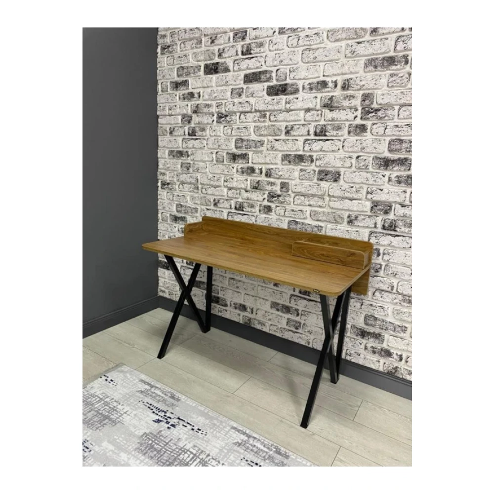 Hey Moduler Mobilya Gunes Ceviz Calisma Masasi Bilgisayar Ofis Masasi Metal Siyah Ayakli Kalemlik 120 Cm Çalışma Masası Fiyatı