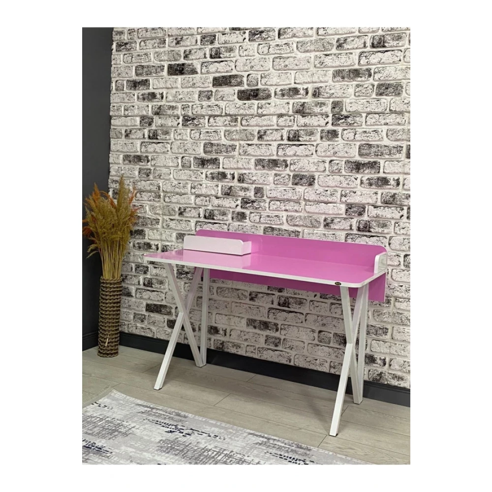 Hey Moduler Mobilya Gunes Pembe Calisma Masasi Bilgisayar Ofis Masasi Metal Beyaz Ayakli Kalemlik 120 Cm Çalışma Masası Fiyatı