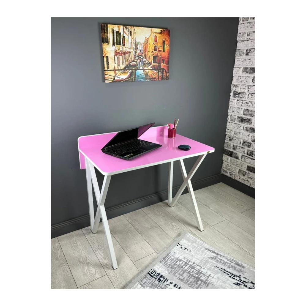 Hey Moduler Mobilya Hayal Pembe Calisma Masasi Bilgisayar Ofis Masasi Metal Beyaz Ayakli 90 Cm Çalışma Masası Fiyatı