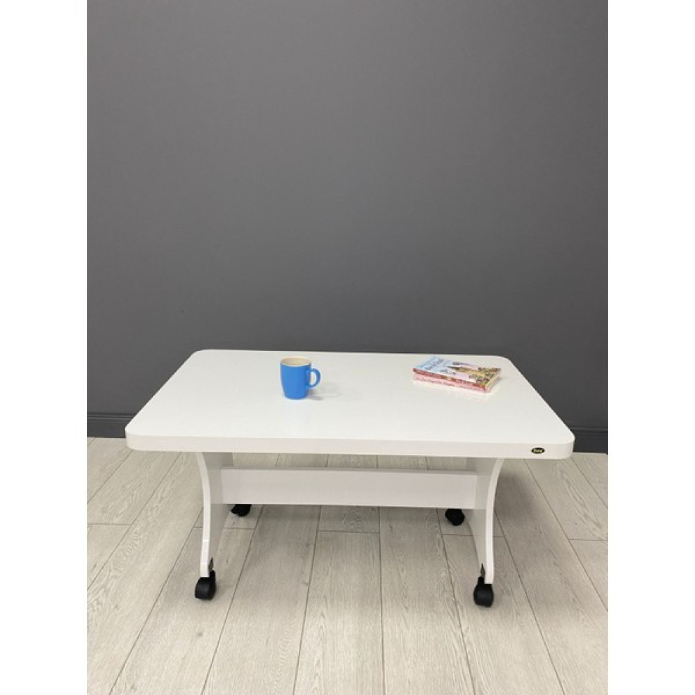 Hey Modüler Mobilya Hey Ada Tekerlekli Kavisli Köşe 100 x 60 Orta Sehpa Beyaz Yemek & Mutfak Masası Fiyatı