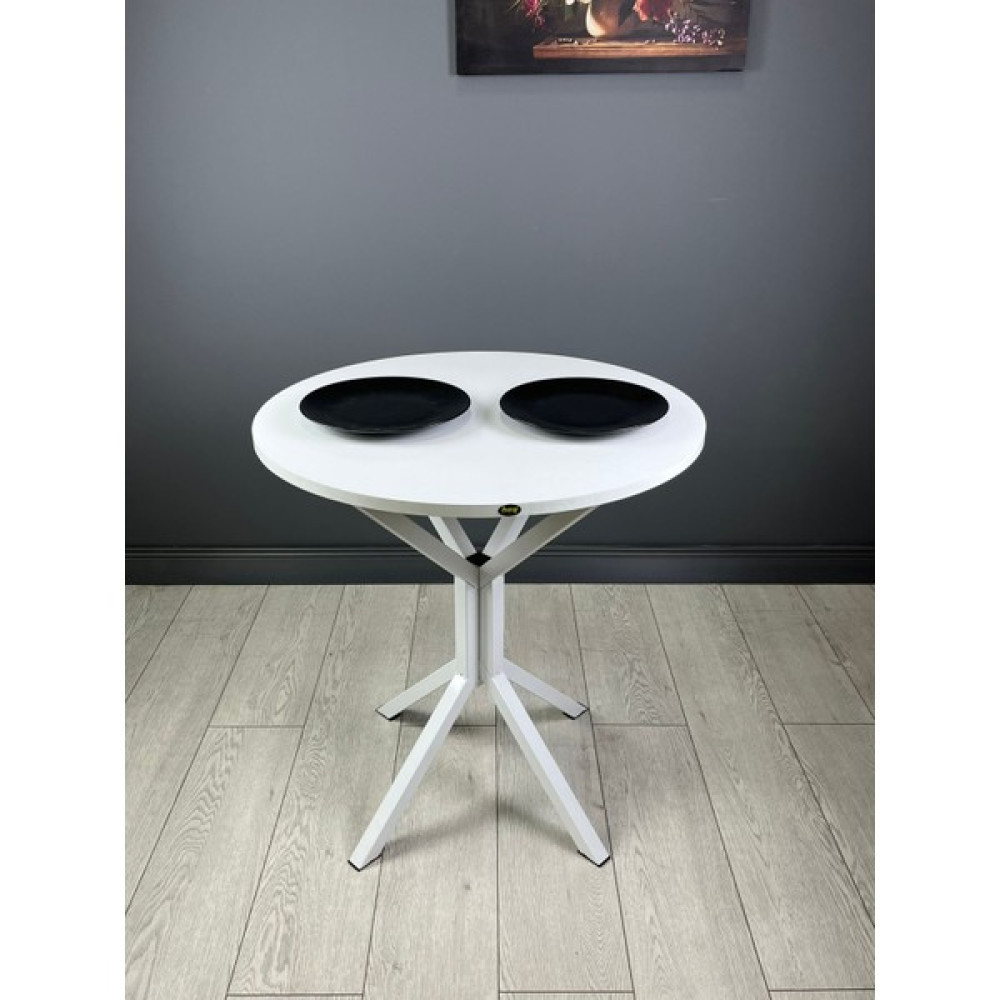 Hey Modüler Mobilya Nisa Yuvarlak Mutfak Masa Yemek Masa Balkon Masa Metal Beyaz Ayaklı 70 cm Yemek & Mutfak Masası Fiyatı