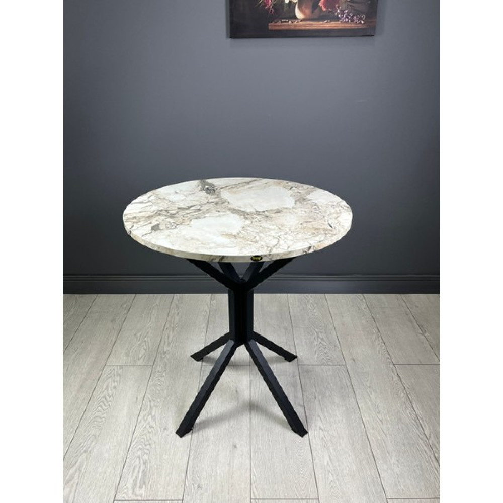 Hey Modüler Mobilya Nisa Yuvarlak Mutfak Masa Yemek Masa Balkon Masa Metal Siyah Ayaklı 70 cm - Efes Yemek & Mutfak Masası Fiyatı