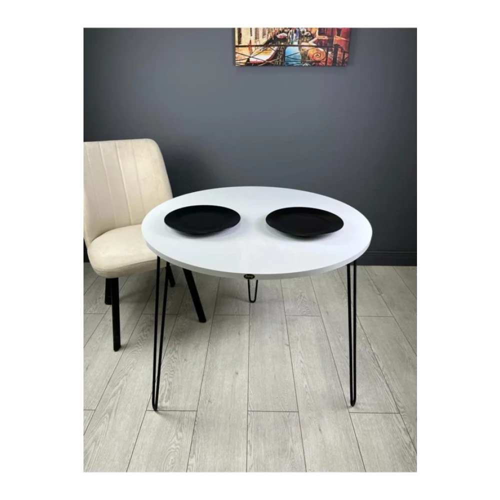 Hey Moduler Mobilya Relax Beyaz Yuvarlak Masa - Balkon Masasi - Fiskos Cok Amacli Masa Mutfak Dolabı / Mobilyası Fiyatı