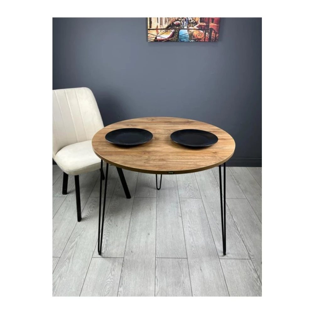 Hey Moduler Mobilya Relax Ceviz Yuvarlak Mutfak Masasi Yemek Masasi Balkon Masasi Fiskos Masasi Metal Siyah Ayak 80 Cm Mutfak Dolabı / Mobilyası Fiyatı