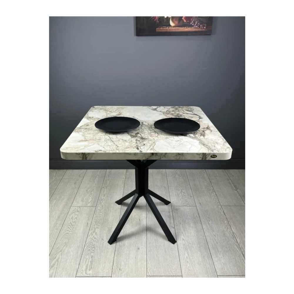Hey Moduler Mobilya Roma Efes Mutfak Yemek Masasi Balkon Masasi Kavisli Kose Metal Siyah Ayak 80 Cm Mutfak Dolabı / Mobilyası Fiyatı