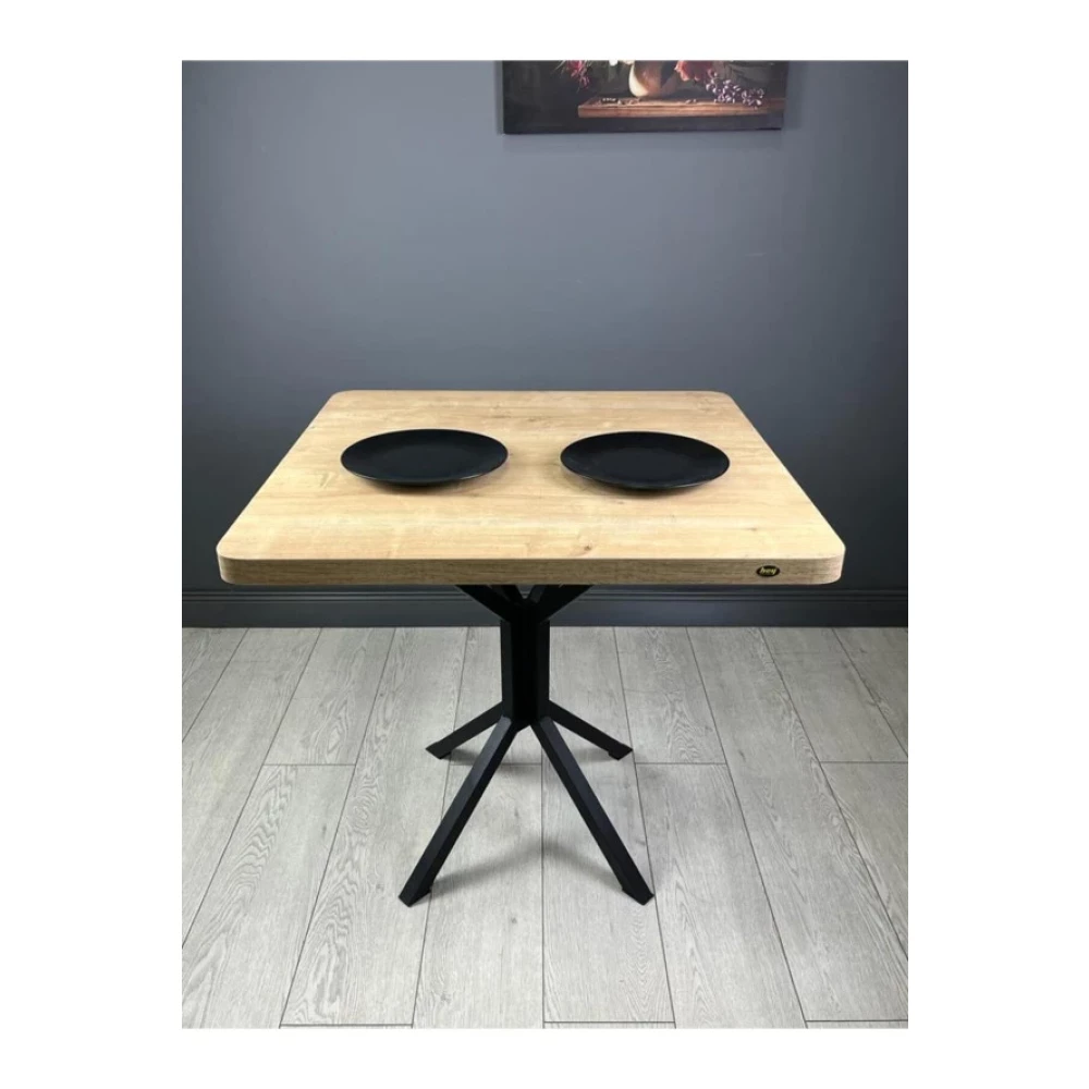 Hey Moduler Mobilya Roma Safir Mutfak Yemek Masasi Balkon Masasi Kavisli Kose Metal Siyah Ayak 80 Cm Mutfak Dolabı / Mobilyası Fiyatı