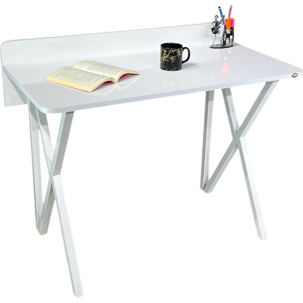 Hey Modüler Mobilya Rüya Beyaz Çalışma Masası Beyaz Ayak - Yükseklik: 75 cm Derinlik: 56 cm Genişlik: 103 cm Sırt ile Yükseklik: 83 cm Çalışma Masası Fiyatı
