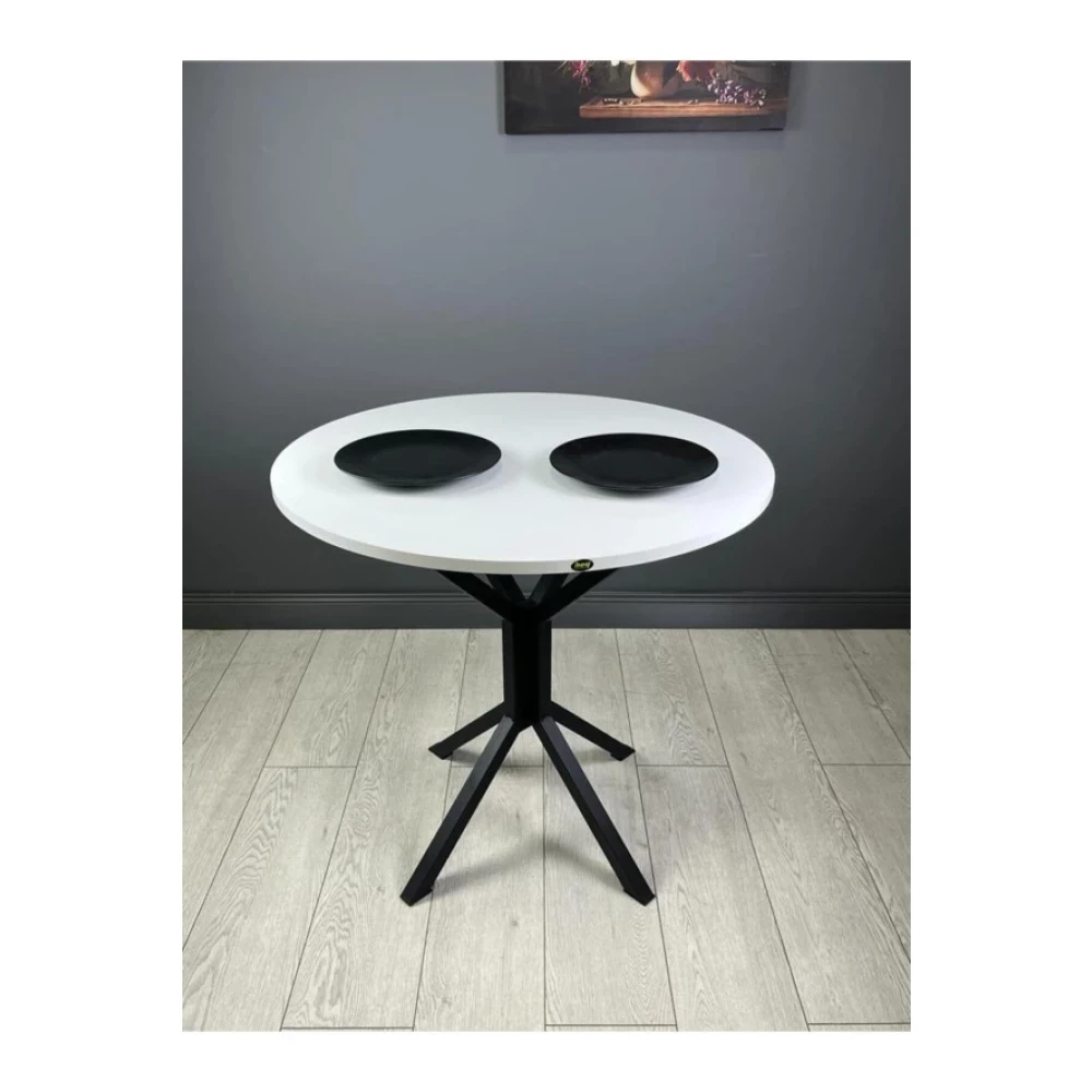 Hey Moduler Mobilya Saray Beyaz Siyah Yuvarlak Mutfak Masasi Yemek Masa Balkon Masa Metal Siyah Ayak 80 Cm Mutfak Dolabı / Mobilyası Fiyatı