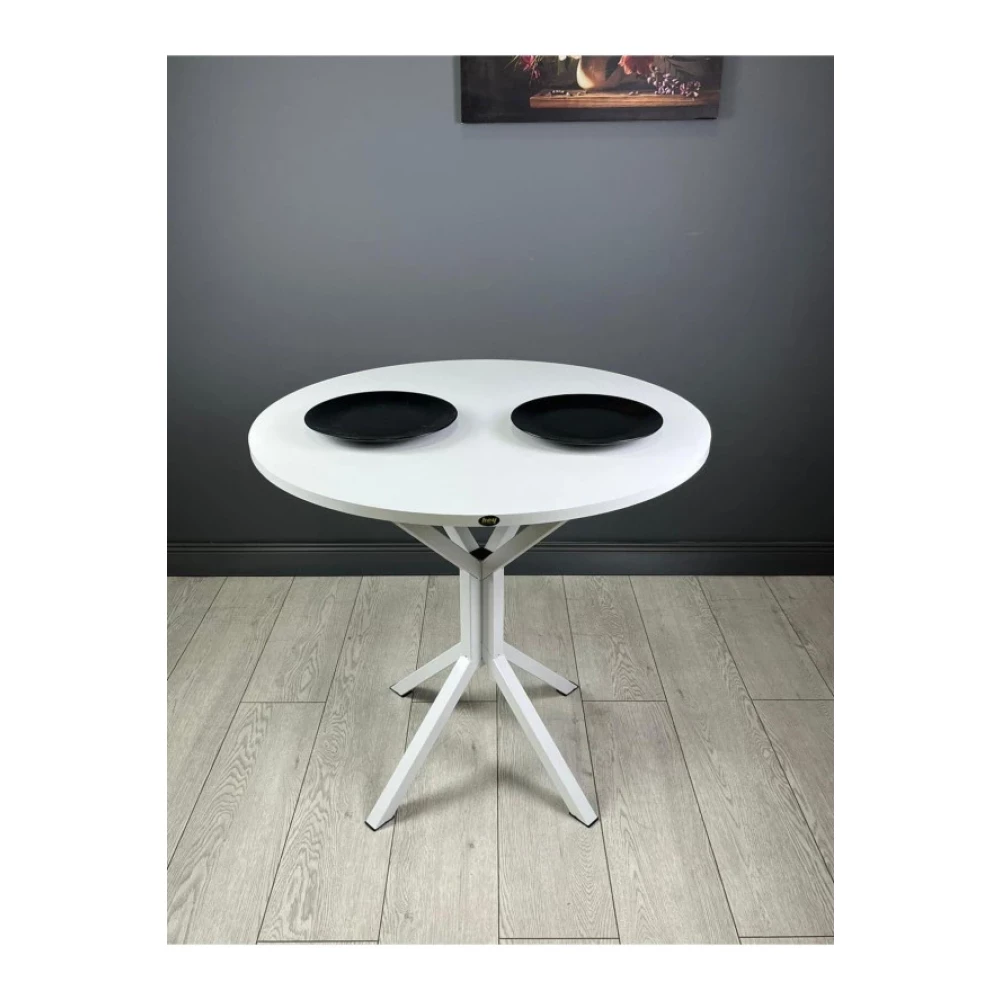 Hey Moduler Mobilya Saray Beyaz Yuvarlak Mutfak Masasi Yemek Masasi Balkon Masasi Metal Beyaz Ayak 80 Cm Mutfak Dolabı / Mobilyası Fiyatı