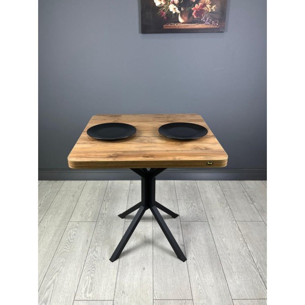 Hey Modüler Mobilya Tepe Mutfak Yemek Masası Balkon Masası Kavisli Köşe Siyah Ayak 70 cm - Ceviz Yemek & Mutfak Masası Fiyatı