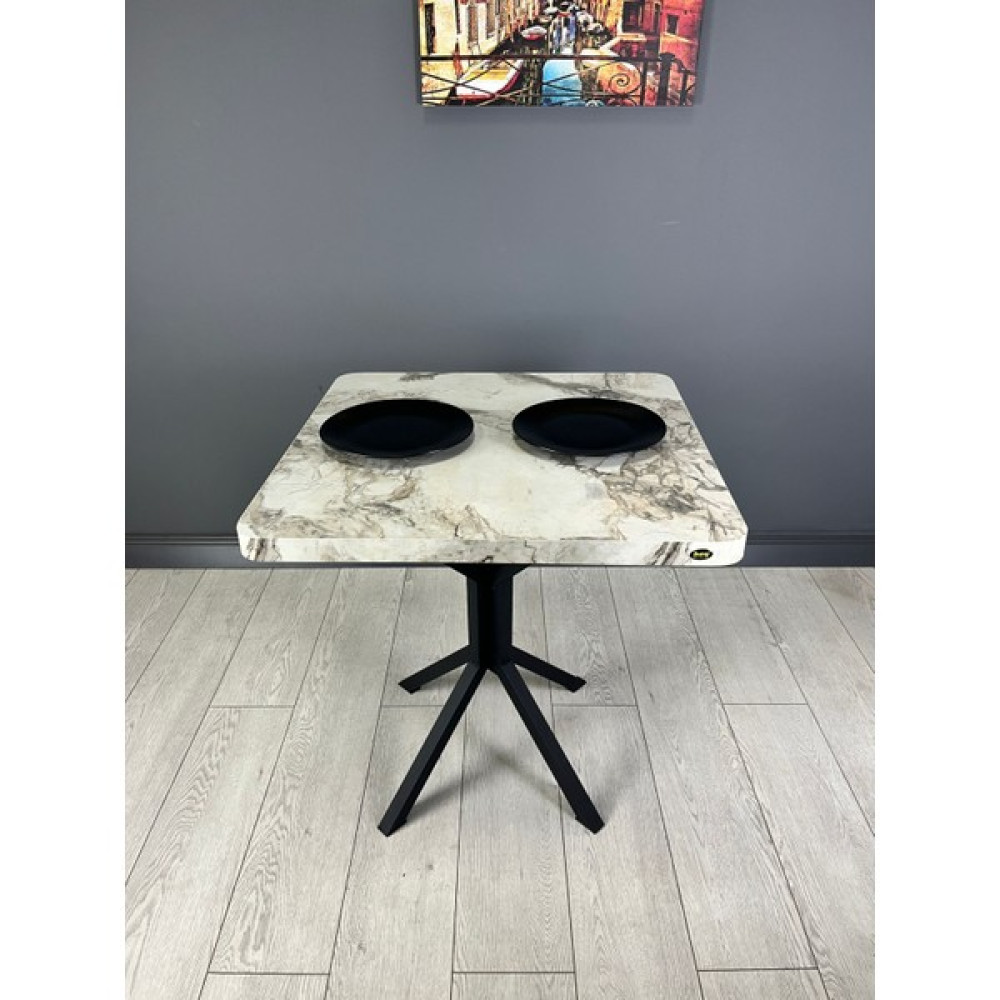 Hey Modüler Mobilya Tepe Mutfak Yemek Masası Balkon Masası Kavisli Köşe Siyah Ayak 70 cm - Efes Yemek & Mutfak Masası Fiyatı