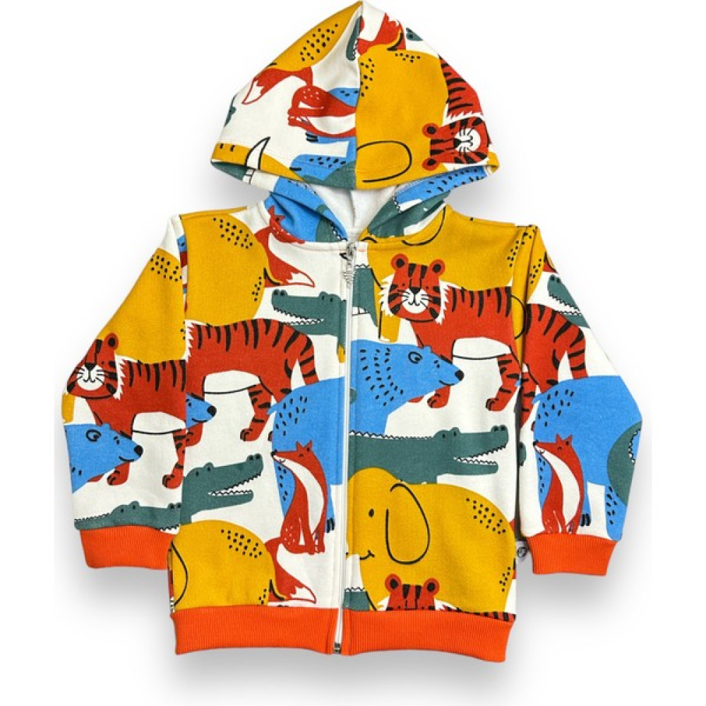 Heybeli Baby Kids Baskılı Fermuarlı Kapüşonlu 2'iplik Çocuk Eşofman Üstü Sweatshirt Erkek Çocuk Sweatshirt Fiyatı