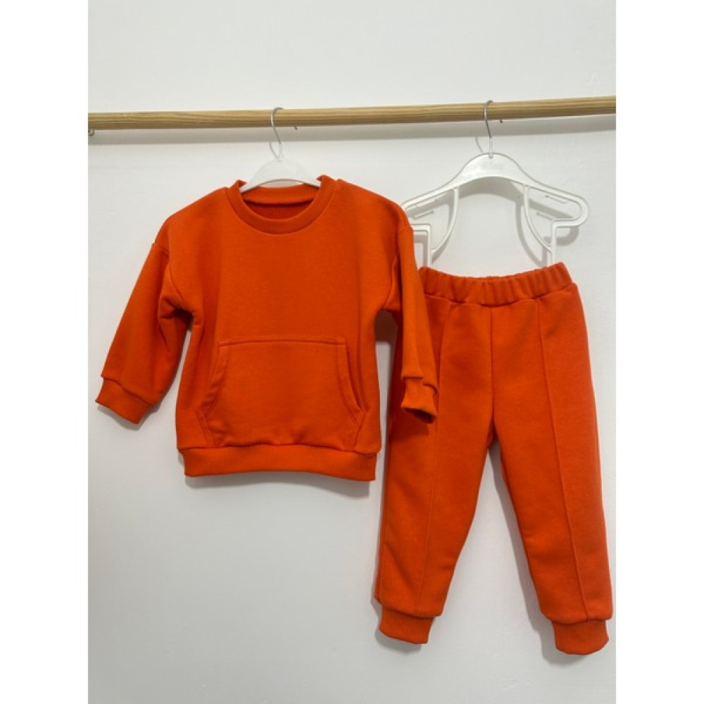Heybeli Baby Kids Pamuk Kumaş 2 İplik Kiremit Çocuk Eşofman Takımı Erkek Çocuk Eşofman Fiyatı