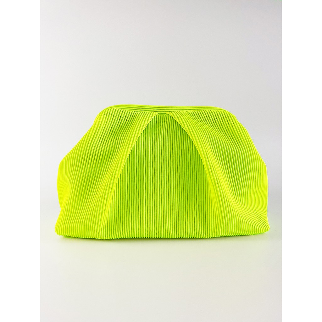 Heybes Kadın Neon Yeşil Piliseli Clutch El Çantası Dokuma Kumaş ile Casual Kullanım için Şık Diğer Fiyatı