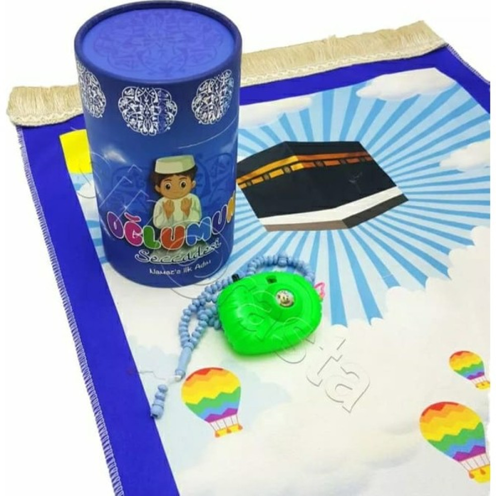 Heybet Çocuk Seccade Seti - Mavi - 45 x 90 cm Seccade Fiyatı