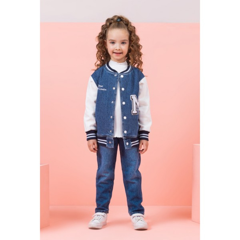 Heyyo Kids Aplikeli Kolları Beyaz Kot Kumaş Ince Mevsimlik Kolej Mont Kız Çocuk Mont Fiyatı