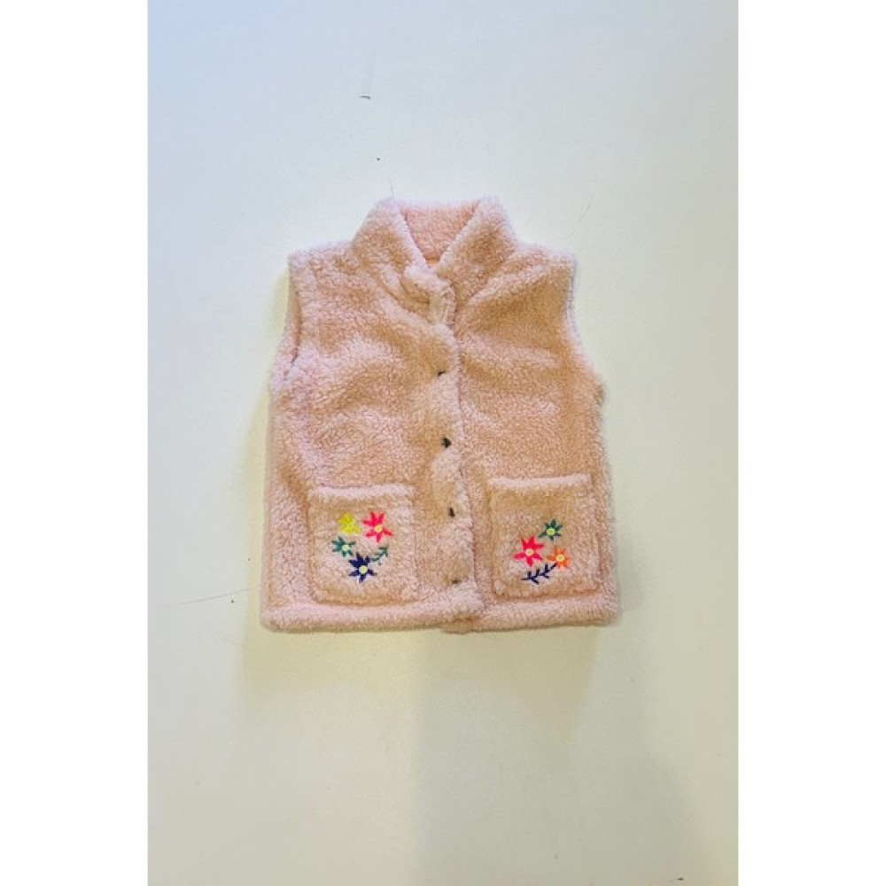 Heyyo Kids Çıtçıtlı Çiçek Nakışlı Peluş Yelek Kız Çocuk Yelek Fiyatı