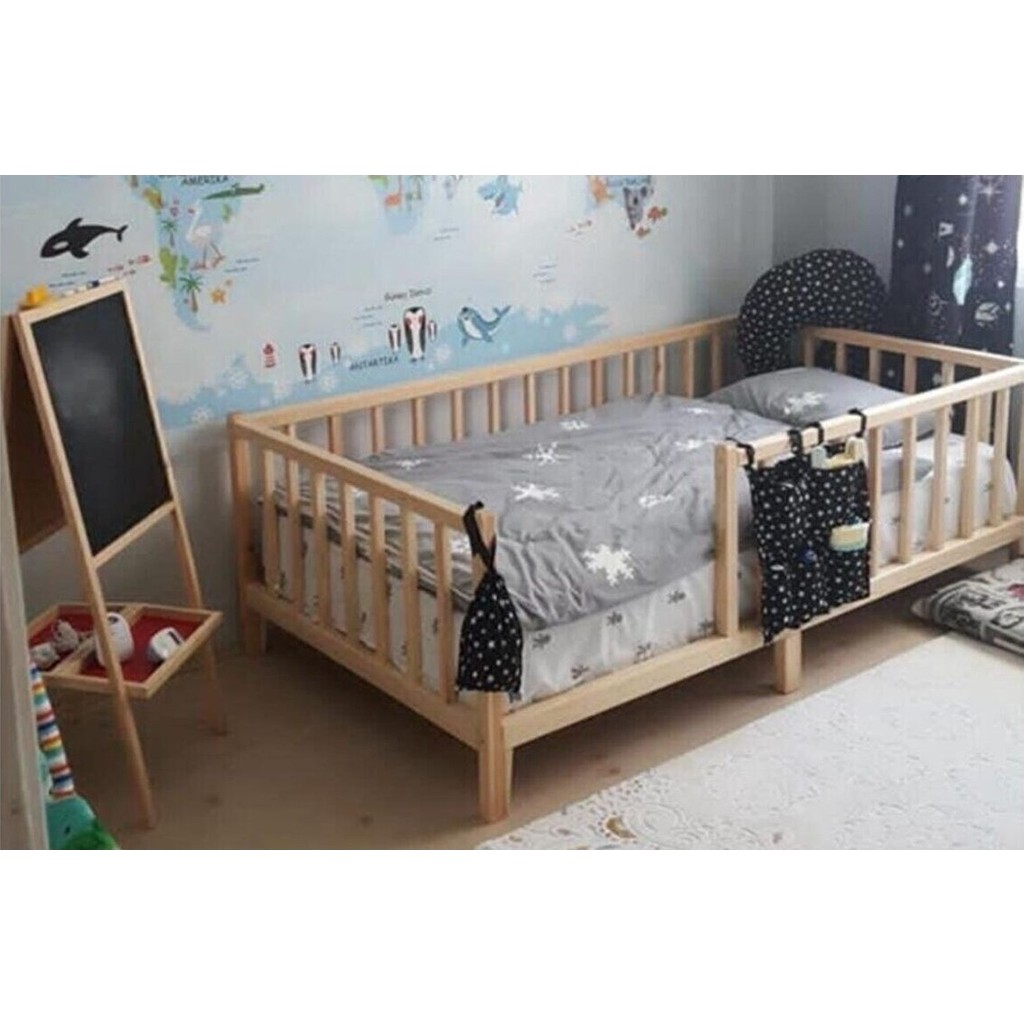 HFT Home Unisex Montessori Bebek ve Çocuk Karyolası Doğal Ahşap Yatak - 120 x 200 cm SSD / Solid State Drive Fiyatı