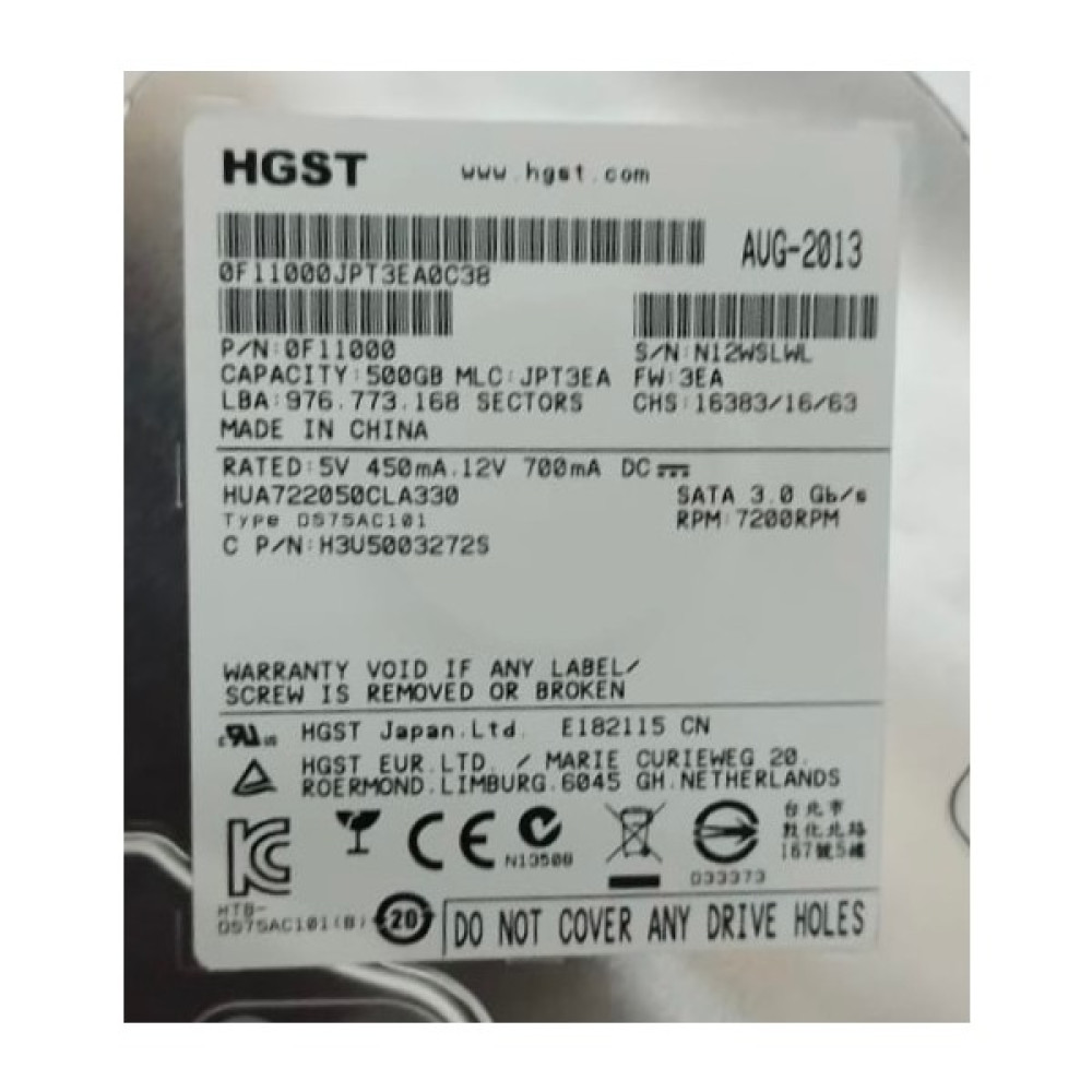 Hgst 3.5" 500GB Hard Disk HDD 7200RPM Sata Sabit Diskler Fiyatı