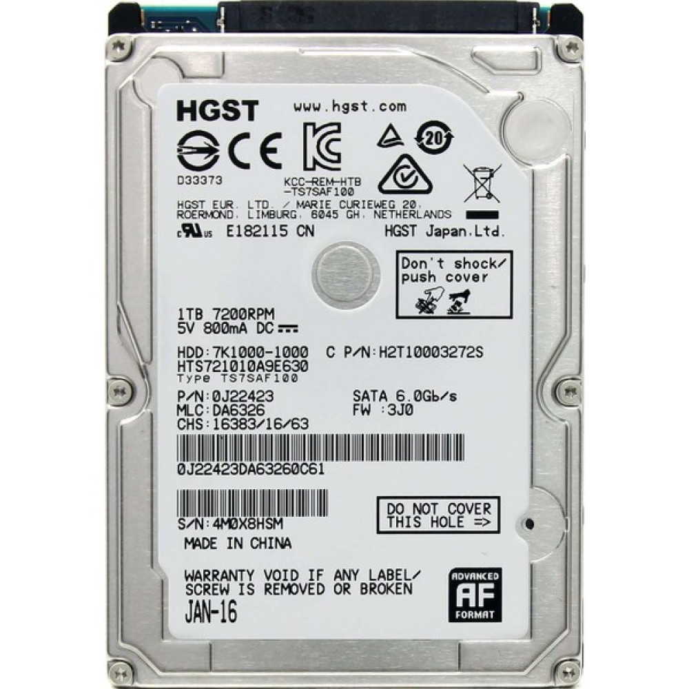 Hgst Travelstar 7K1000 2.5" 1TB 7200RPM Sata 3 Hard Disk HTS721010A9E630 Sabit Diskler Fiyatı