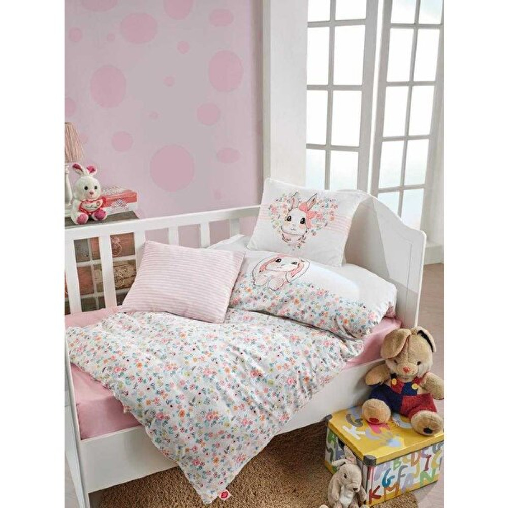 Hgüneyli Cotton Box Bebek Nevresim Takımı Bunny Pembe - 200 x 220 cm - Renkli Nevresim Takımı Fiyatı