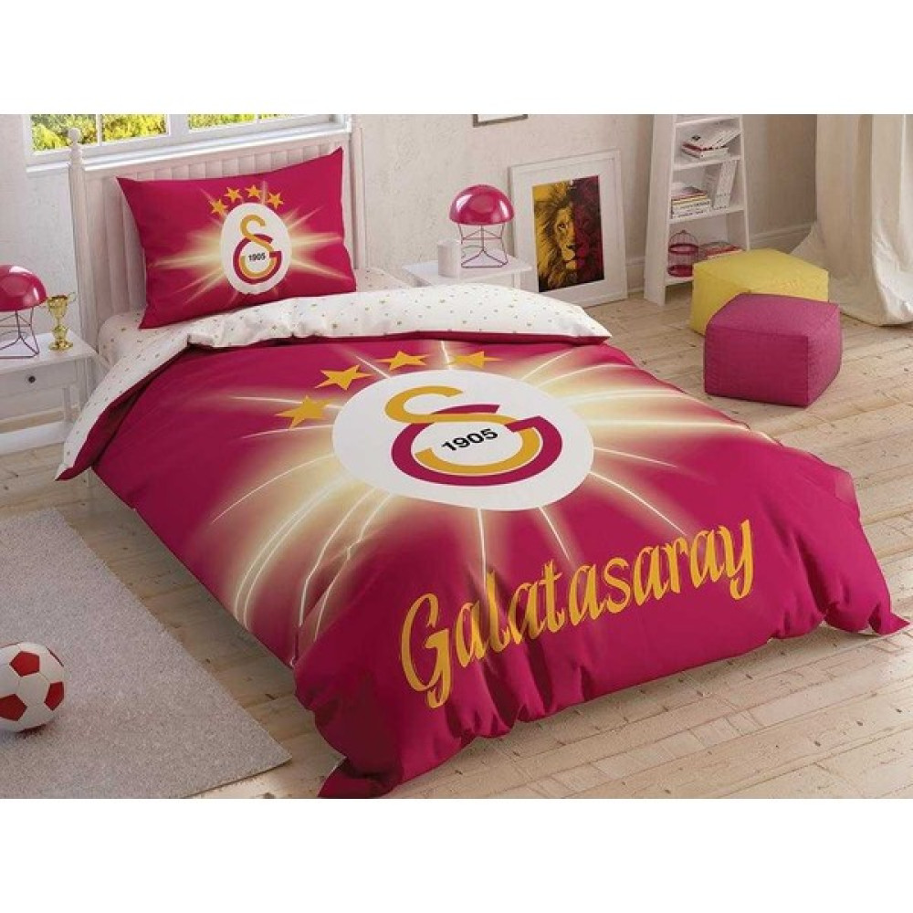 Hgüneyli Taç Galatasaray Light Glow Tek Kişilik Lisanslı Nevresim Takımı - 160 x 220 cm - Renkli Nevresim Takımı Fiyatı