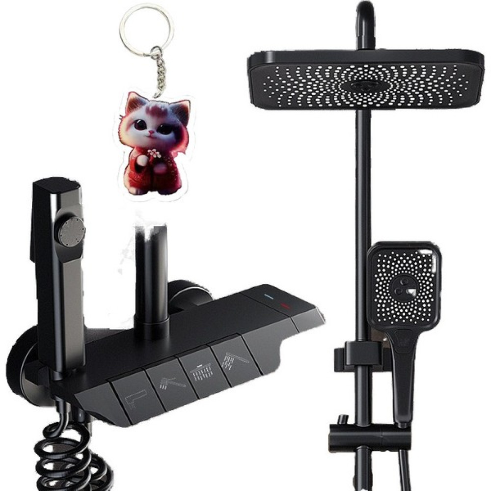 Hh-2001 Basınçlı Kare Elde Püskürtme Tabancalı, Tam Bakır Duş Seti, Akıllı Sabit Sıcaklıklı Dijital Ekran, Lucky Cat Kilit (Yurt Dışından) Duş Seti Fiyatı