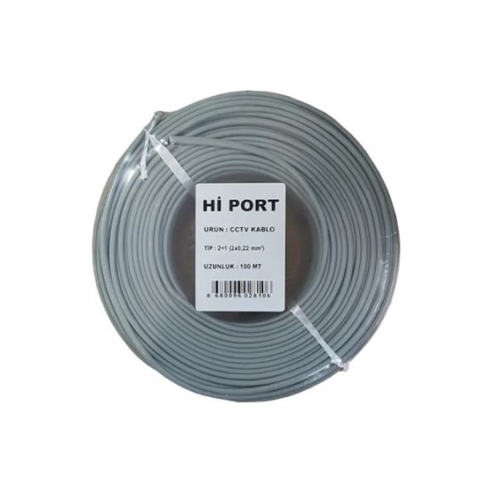 Hi Port 2+1 2x0.22 Folyolu Lüks 100M Cctv Kamera Kablosu - 100 m Güvenlik Kamerası Kablosu Fiyatı
