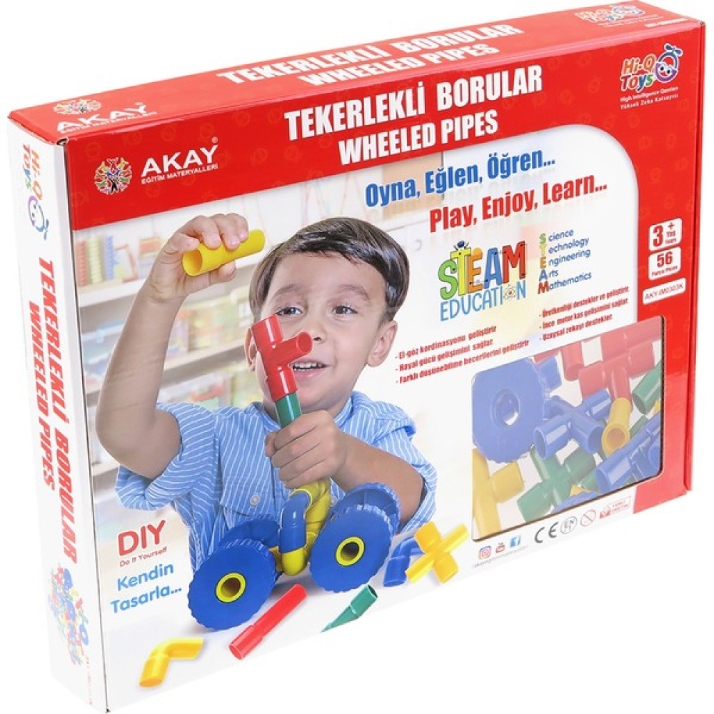 Hi-Q Toys Tekerlekli Boru LEGO Karton Kutulu Eğitici Oyuncak Fiyatı