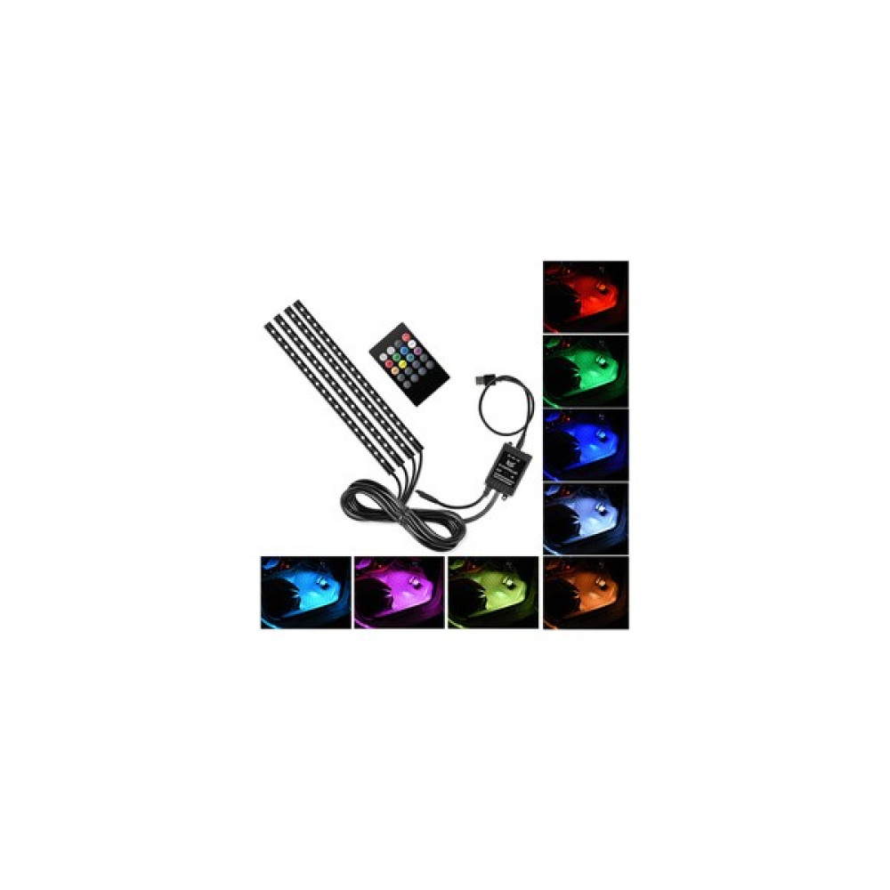 Hi-Tech 2 Adet LED Rgb Araba Iç Dekorasyon Şerit Işık Ses Kontrolü (Yurt Dışından) - Siyah Oto Boyaları Fiyatı