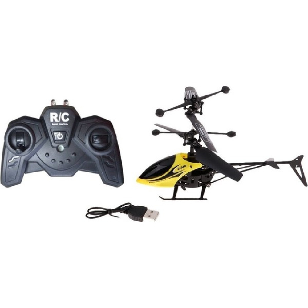 Hi-Tech Elaccent F Fityle LED Işıklı Şarj Edilebilir Kumandalı Rc Helikopter Uçak - Sarı (Yurt Dışından) - Koyu Sarı Oyuncak Araç Fiyatı