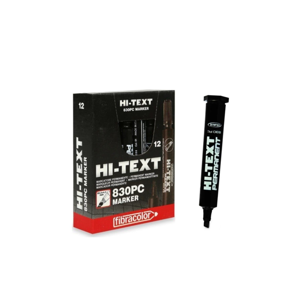 Hi-Text Marker Beyaz Tahta Ve Koli Kalemi ( Kesik Uçlu 830pc Siyah 12li ) Keçe Uçlu Kalem Fiyatı