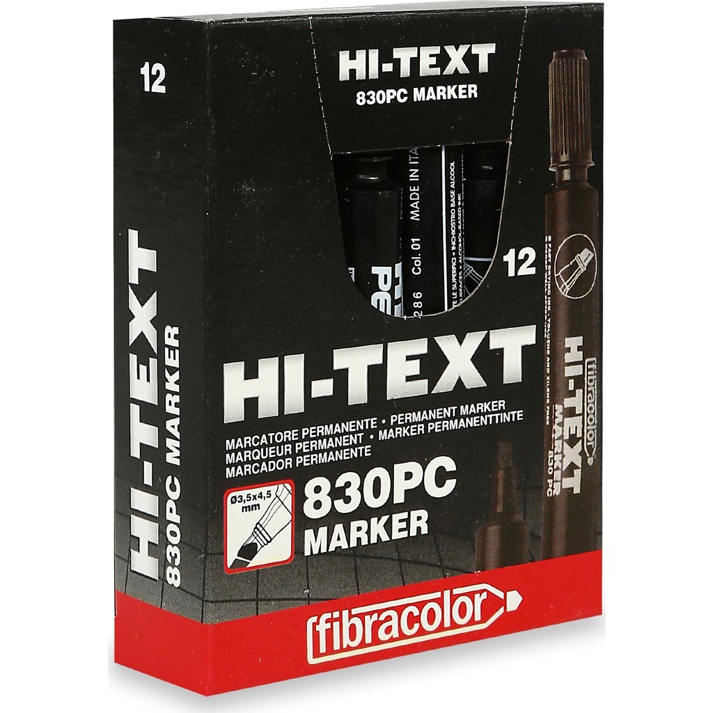 Hi-Text Permanent 830PC Kesik Uçlu Siyah Markör Kalem 12'li Kalem & Yazı Gereçleri Fiyatı
