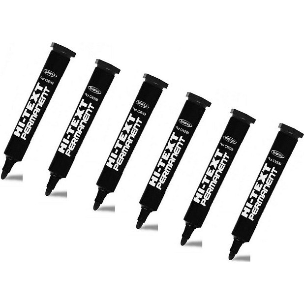 Hi-Text Permanent Marker Yuvarlak Uçlu Siyah 6 Adet Diğer Fiyatı