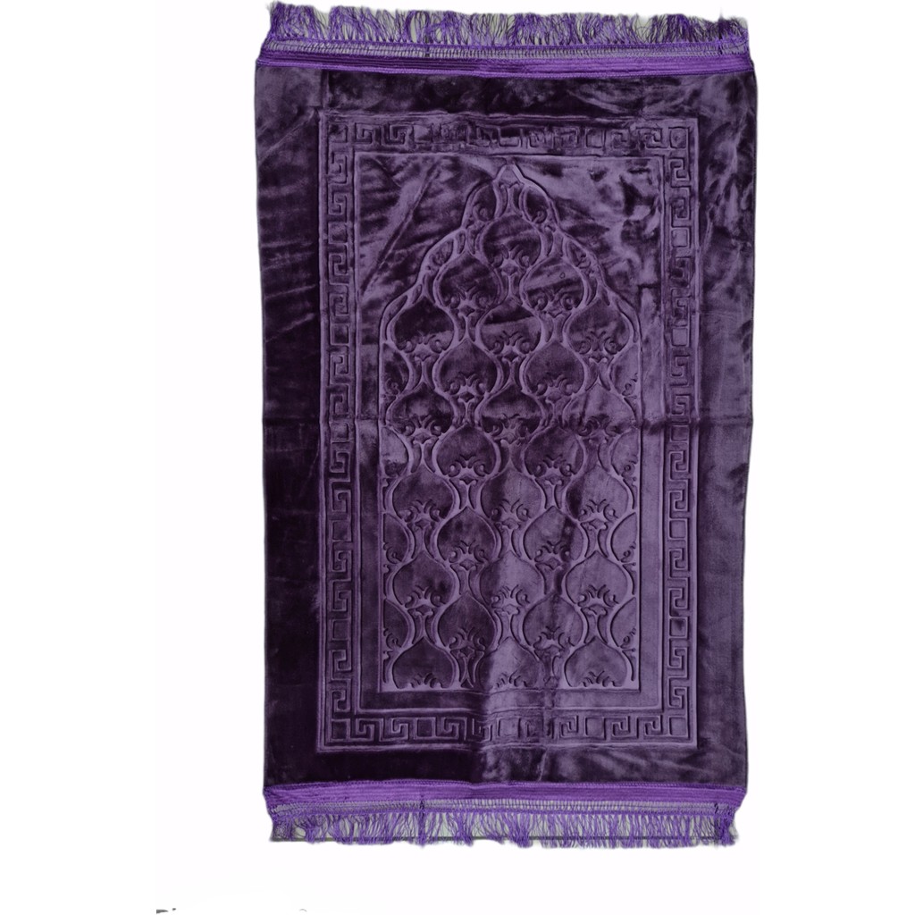 Hicaz Pazarı Seccade Deri Taban Lüks Peluş Seccade Mor - 80 x 120 cm Diğer Fiyatı