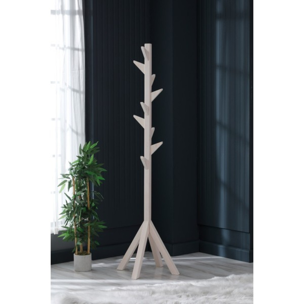 Hier Ahşap Ayaklı Askılık Portmanto Modern Elbise Askısı 175 cm Ceviz - Meşe - Beyaz - Gri Vestiyer Fiyatı