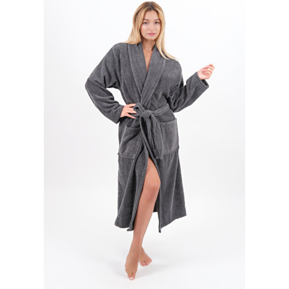 Hierapolis HomeTex %100 Pamuk Premium Bornoz-Yüksek Gramajlı Kalın Unisex Bornoz - Antrasit - XL Bornoz Fiyatı