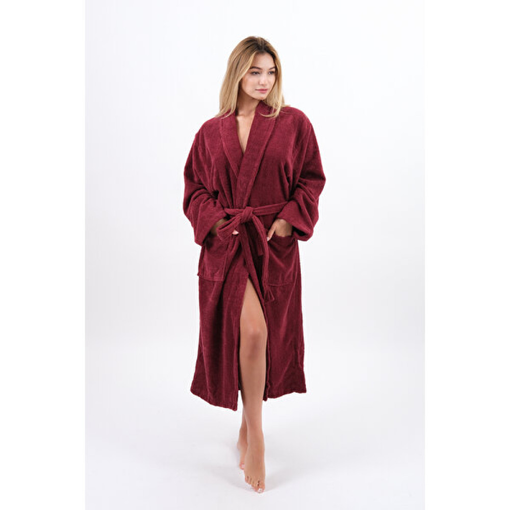 Hierapolis HomeTex %100 Pamuk Premium Bornoz-Yüksek Gramajlı Kalın Unisex Bornoz - Bordo - L Bornoz Fiyatı