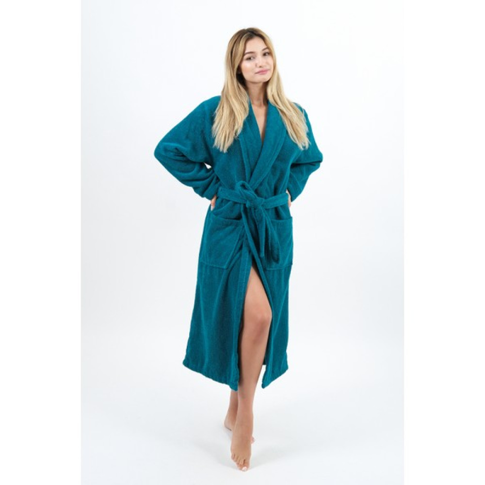 Hierapolis HomeTex Pamuk Premium Bornoz -Unisex Bornoz-Gramajı Yüksek Premium Bornoz - L - Petrol Bornoz Fiyatı