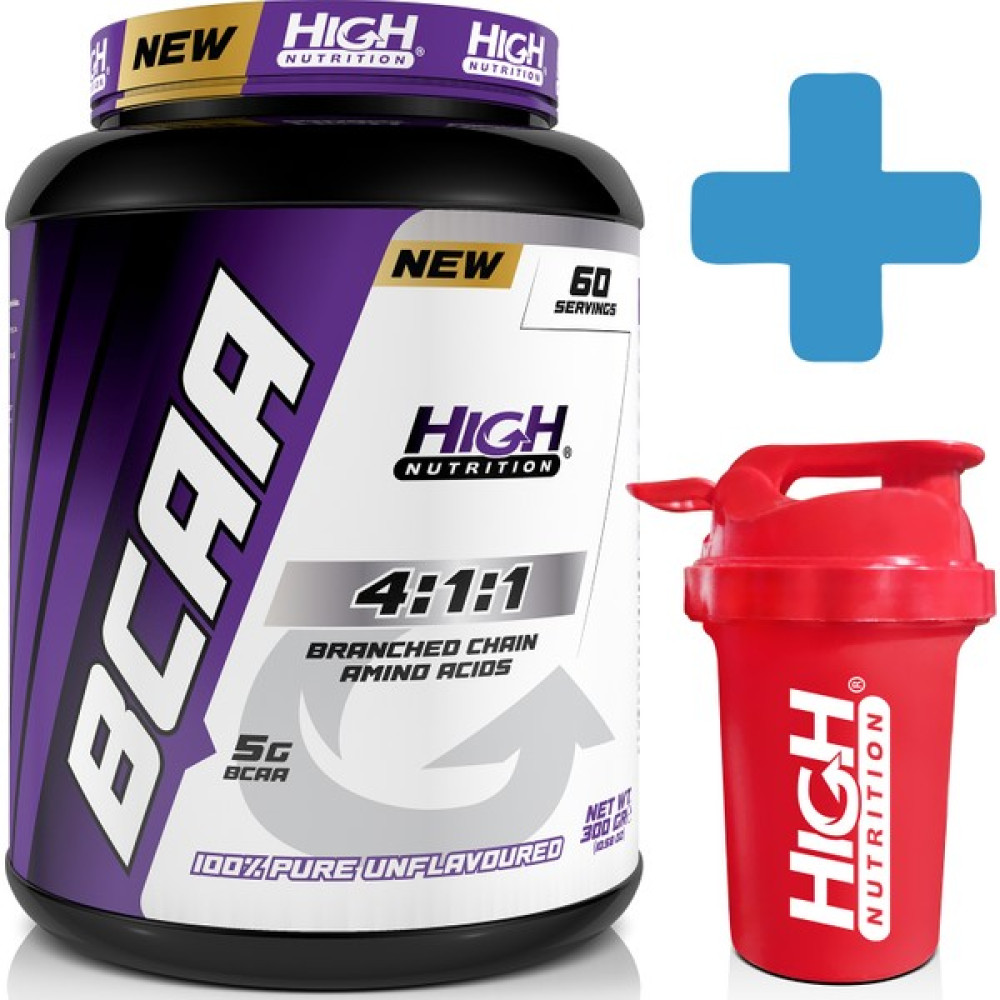 High Nutrition Bcaa 4:1:1 300 Gr - Aromasız - 60 Servis - 1 Serviste 5000 Mg + Shaker - -- Amino Asit Fiyatı