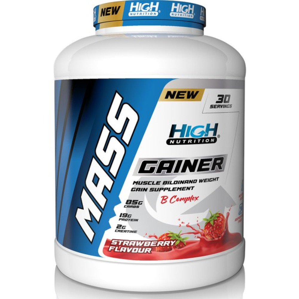 High Nutrition Mass Gainer 3600 gr Çilek Aromalı Kilo Almaya Yardımcı Hacimkütle Kas Karbonhidrat Tozu Sporcu Besinleri Fiyatı
