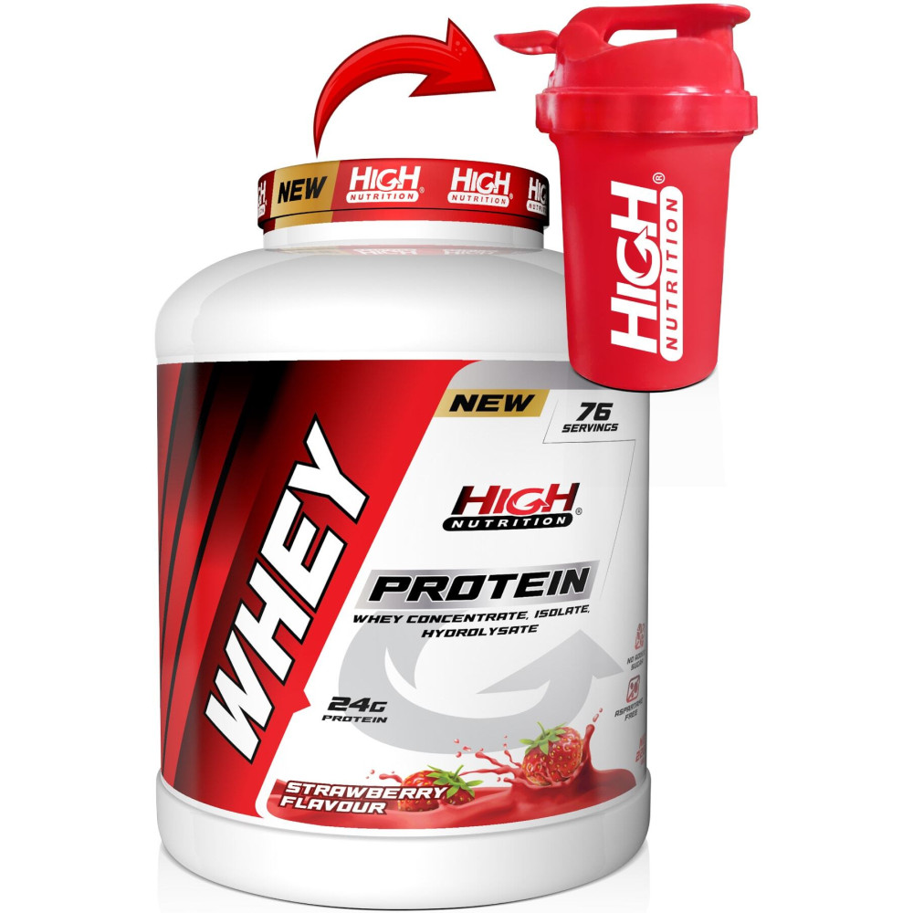 High Nutrition Whey Protein Tozu 2280 Gr Çilek Aromalı Protein Tozu 24 Gram Protein Kas Güç 76 Servis Protein Tozları Fiyatı