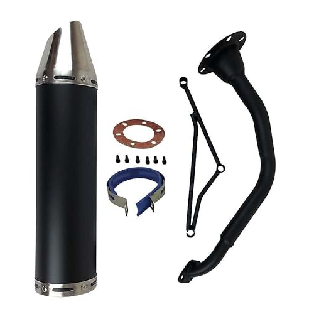 High Performance Exhaust System for 125cc 150cc GY6 Scooter Moped TaoTao Kymco Vitacci Loud 152QMJ 157QMJ Black