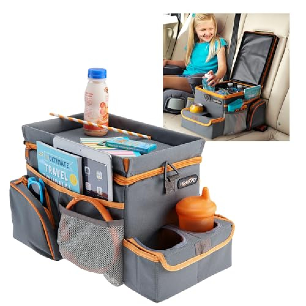 High Road CarHop Car Organizer - Back Seat Organizer for Kids or Front Seat Organizer for Drivers with Cup Holders, Tray Top, Side Pockets and Soft Cooler or Storage Compartment