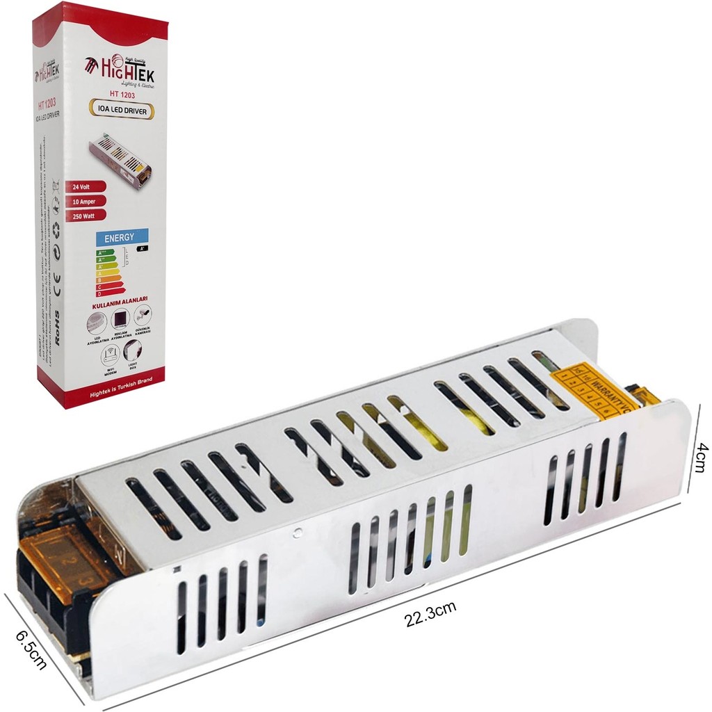 Hightek Hıghtek HT-1203 Metal Kasa Adaptör Slim 24 Volt 10 Amper SSD / Solid State Drive Fiyatı