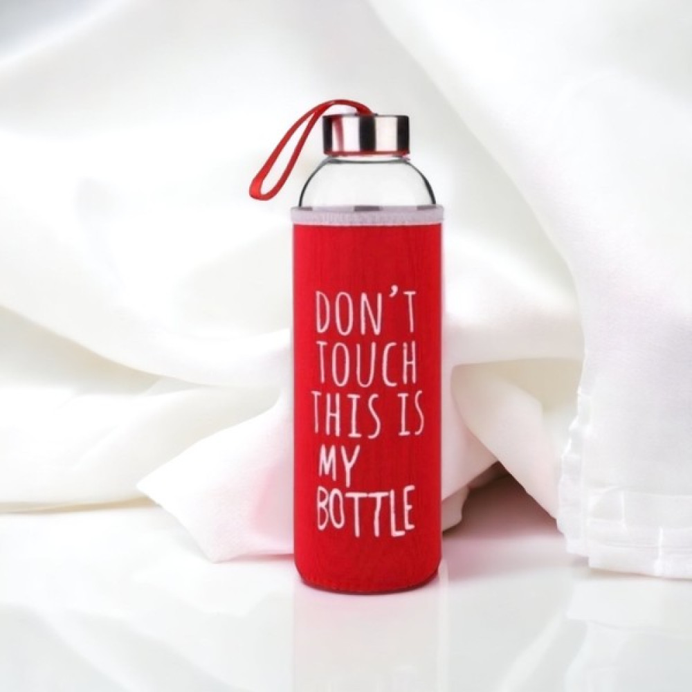 Hikmetli Sağlıklı Cam Matara 500 ml Su Şişesi Kılıflı 0.5 Lt Sporcu Matarası Sızdırmaz 1l - Koyu Kırmızı Okul Çantası Fiyatı