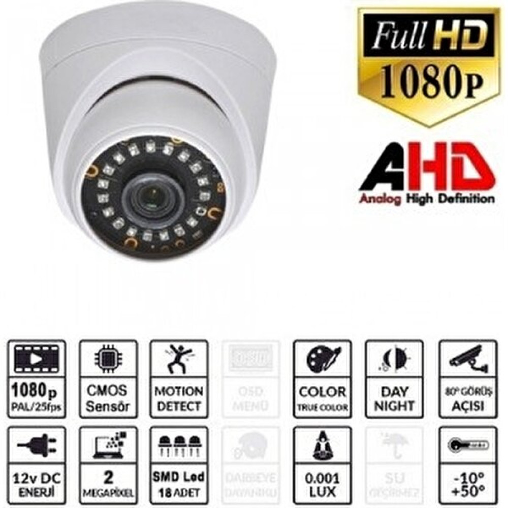 Hikvision Ezcool EZ-5020HD 2mp 3.6mm 18SMD Ahd Dome Güvenlik Kameraları Fiyatı