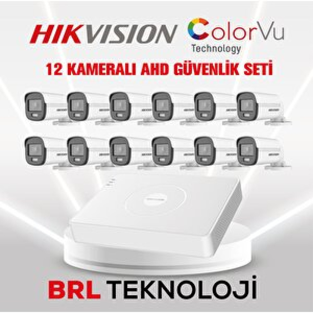 HIKVISION Hikvision 12 Kameralı Renkli Ahd Güvenlik Kamera Seti Güvenlik Sistemi Setleri Fiyatı